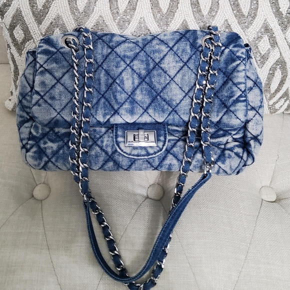 Urban Expressions Handbags - Denim Quilted Crossbody